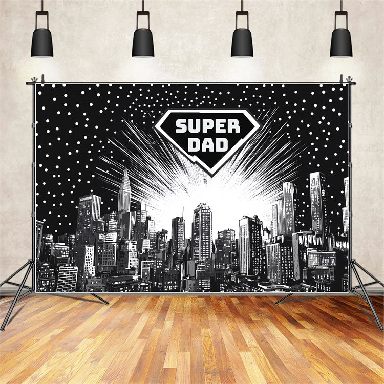 Fathers Day Backdrop Ideas Comic Book Hero City Backdrop CSH5-45