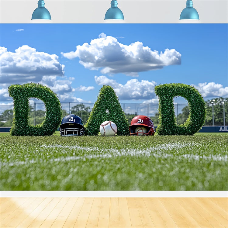 Fathers Day Photo Backdrop Green Turf Baseball Backdrop CSH5-47