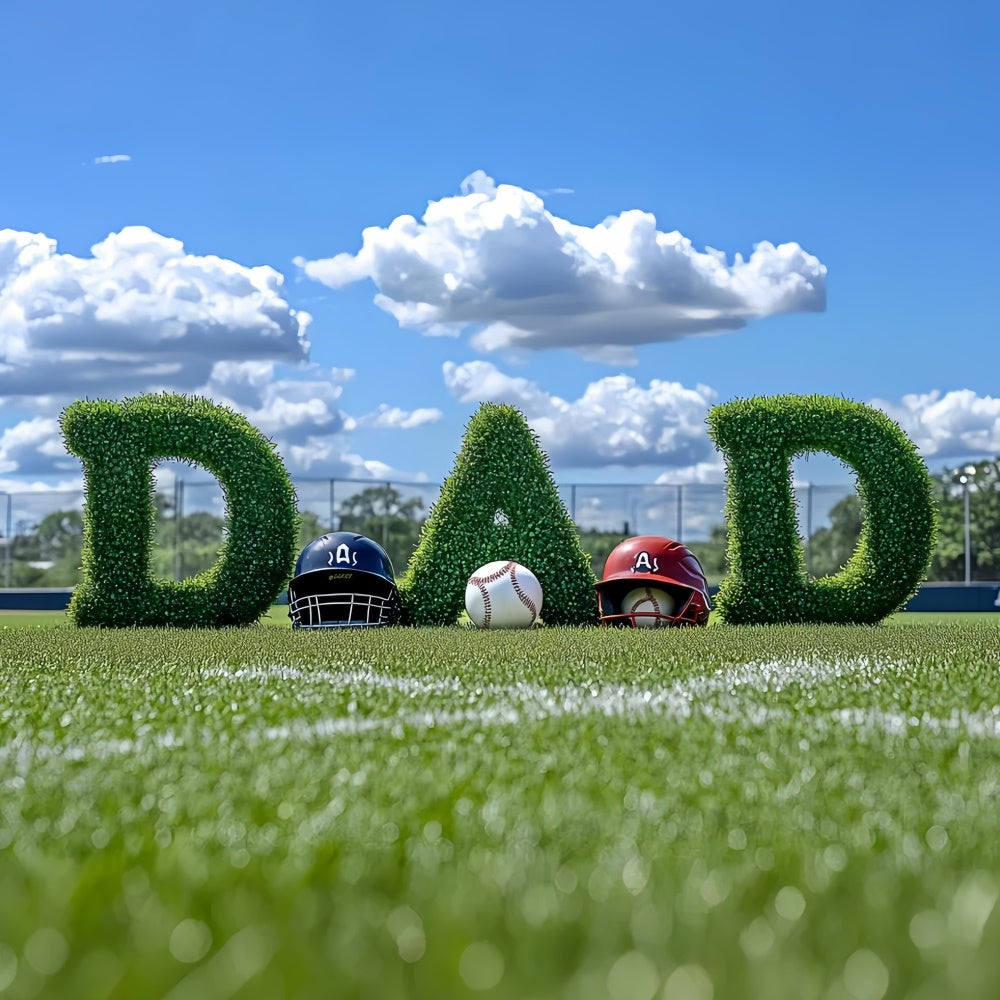 Fathers Day Photo Backdrop Green Turf Baseball Backdrop CSH5-47