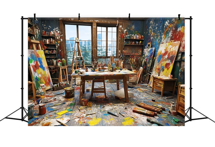 Backdrop Father's Day Artistic Paint Studio Backdrop CSH5-50