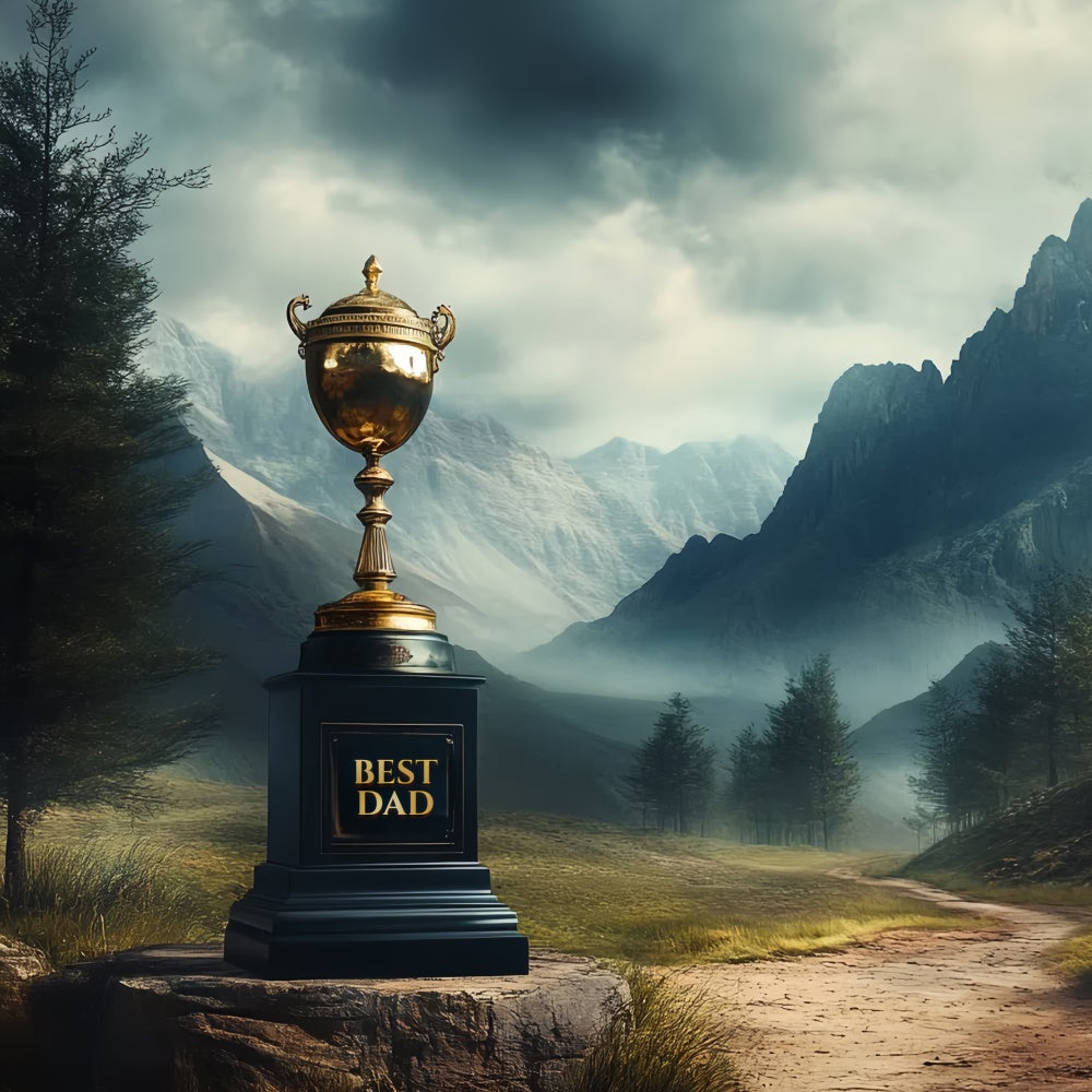 Fathers Day Backdrop Majestic Mountains Trophy Backdrop CSH5-51