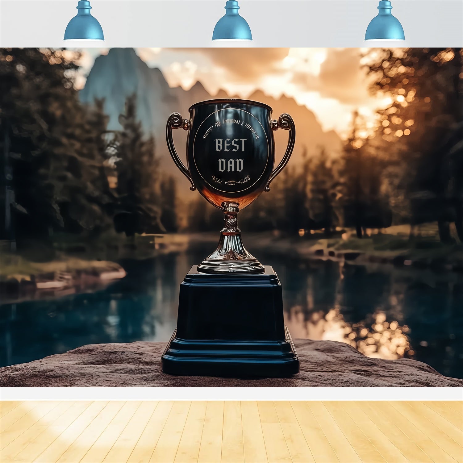 Father's Day Backdrop Lake Reflections Trophy Backdrop CSH5-53