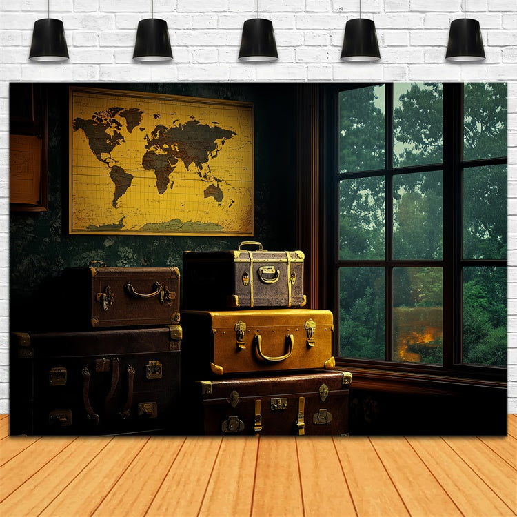 Backdrop Fathers Day Vintage Luggage Window Backdrop CSH5-60
