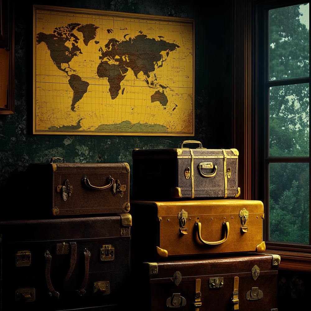 Backdrop Fathers Day Vintage Luggage Window Backdrop CSH5-60