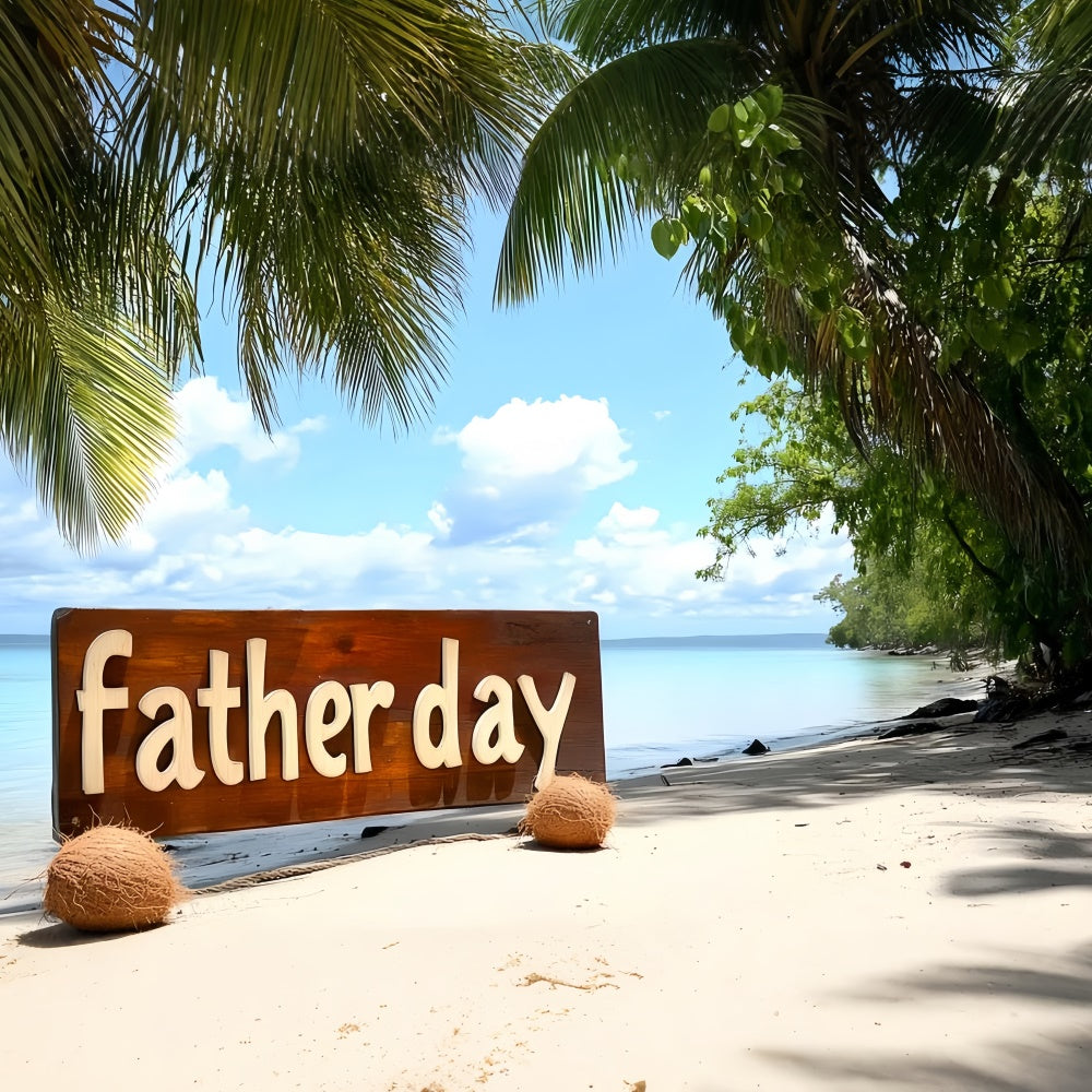 Backdrop Father's Day Sunny Sand Palm Tree Backdrop CSH5-67