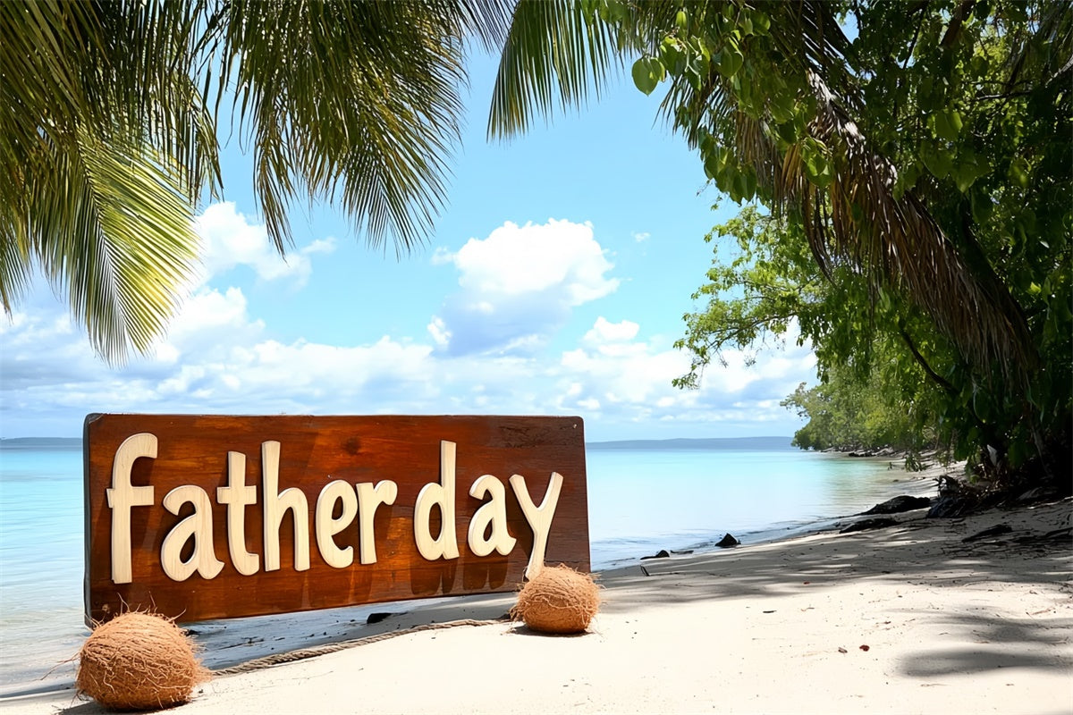 Backdrop Father's Day Sunny Sand Palm Tree Backdrop CSH5-67