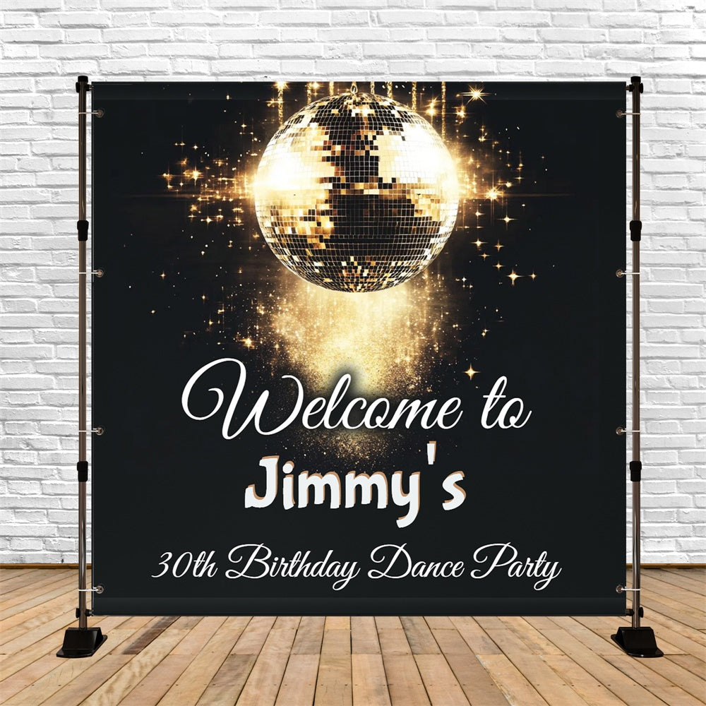 Custom Birthday Backdrops Floating Disco Ball Starfall 70s Backdrop CSH5-7