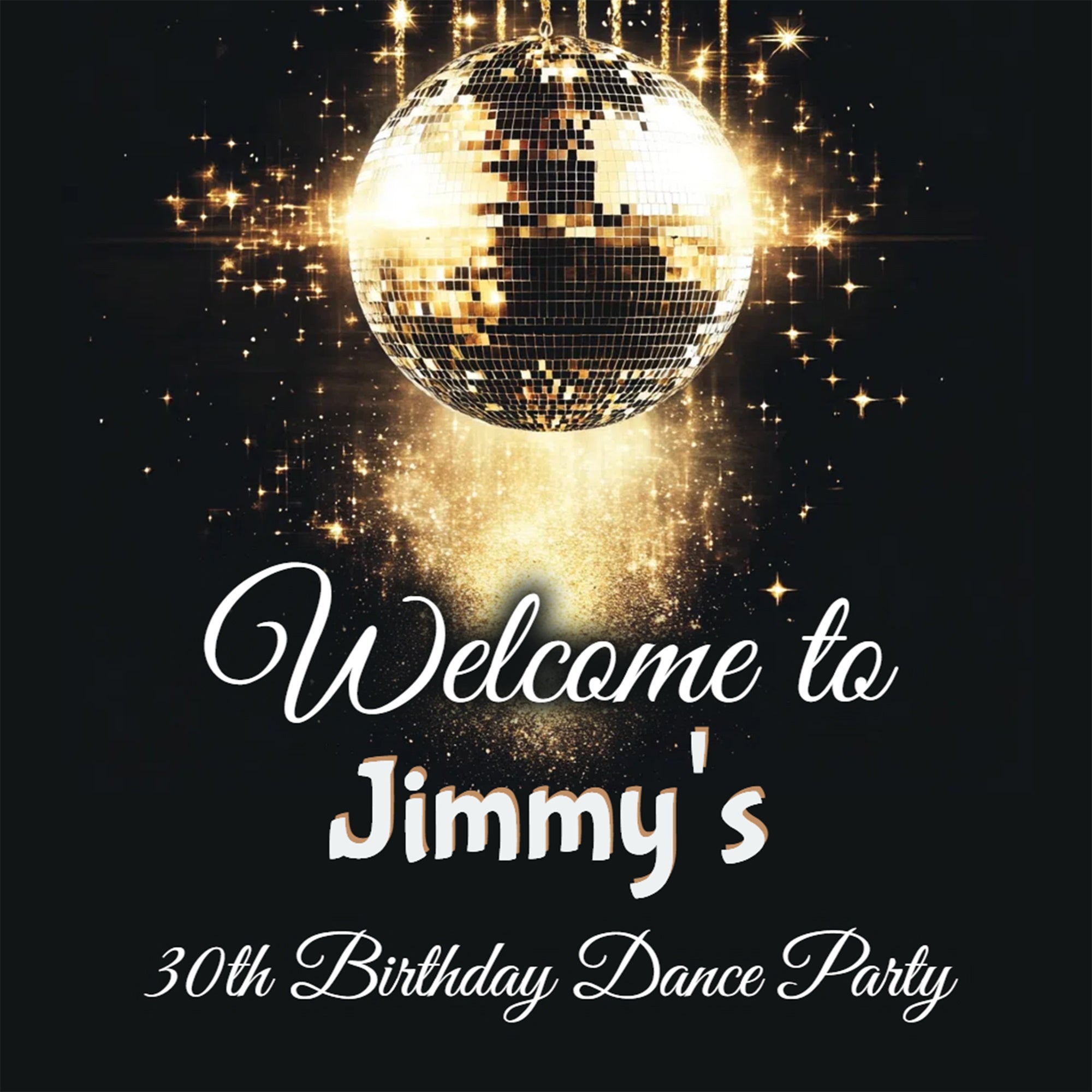 Custom Birthday Backdrops Floating Disco Ball Starfall 70s Backdrop CSH5-7