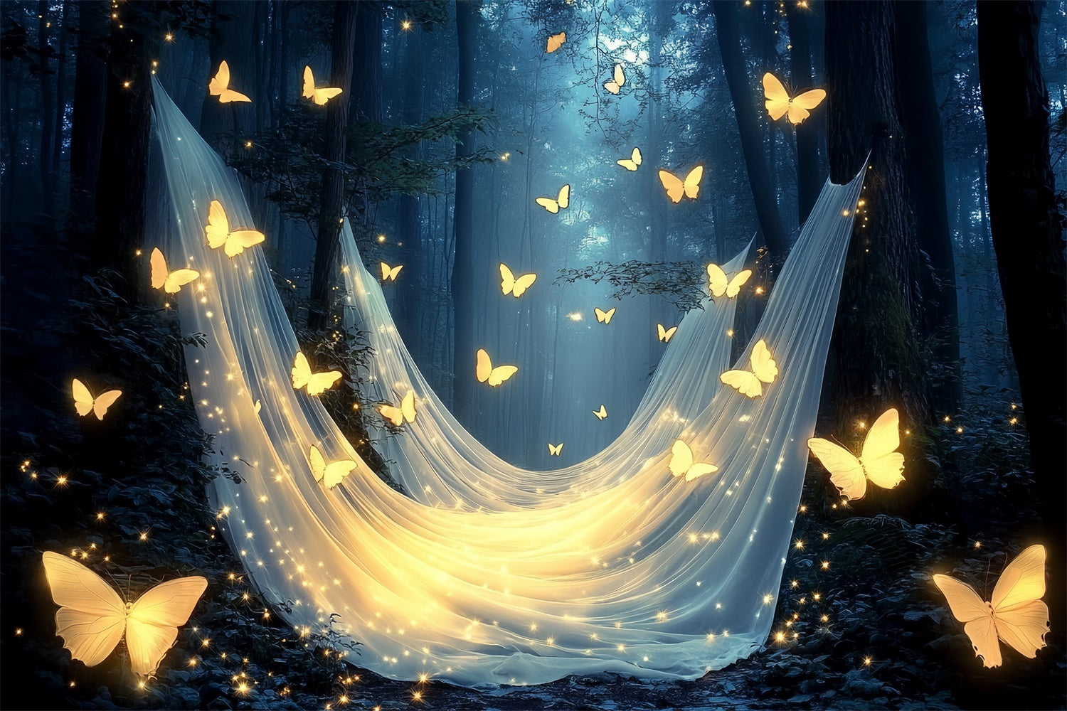 Butterfly Backdrops Magic Glow Forest Summer Backdrop CSH5-86