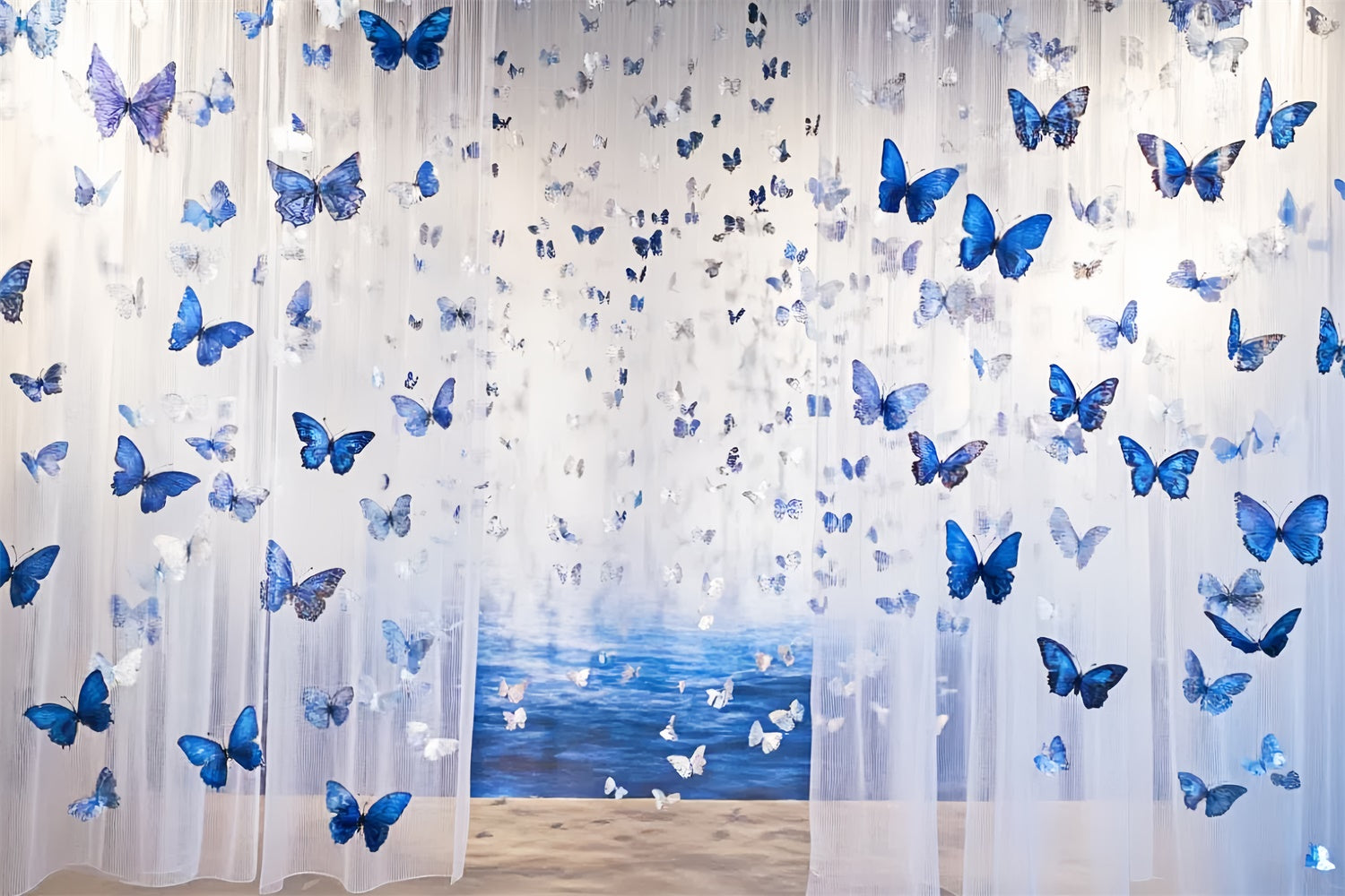 Butterfly Backdrop Flying Blue Butterflies Summer Backdrop CSH5-87