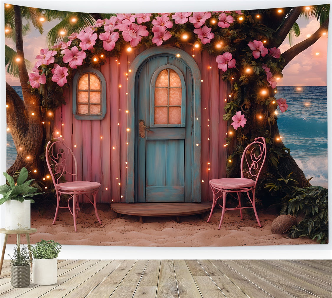 Tropical Photo Backdrop Flower Cottage Summer Backdrop CSH5-92