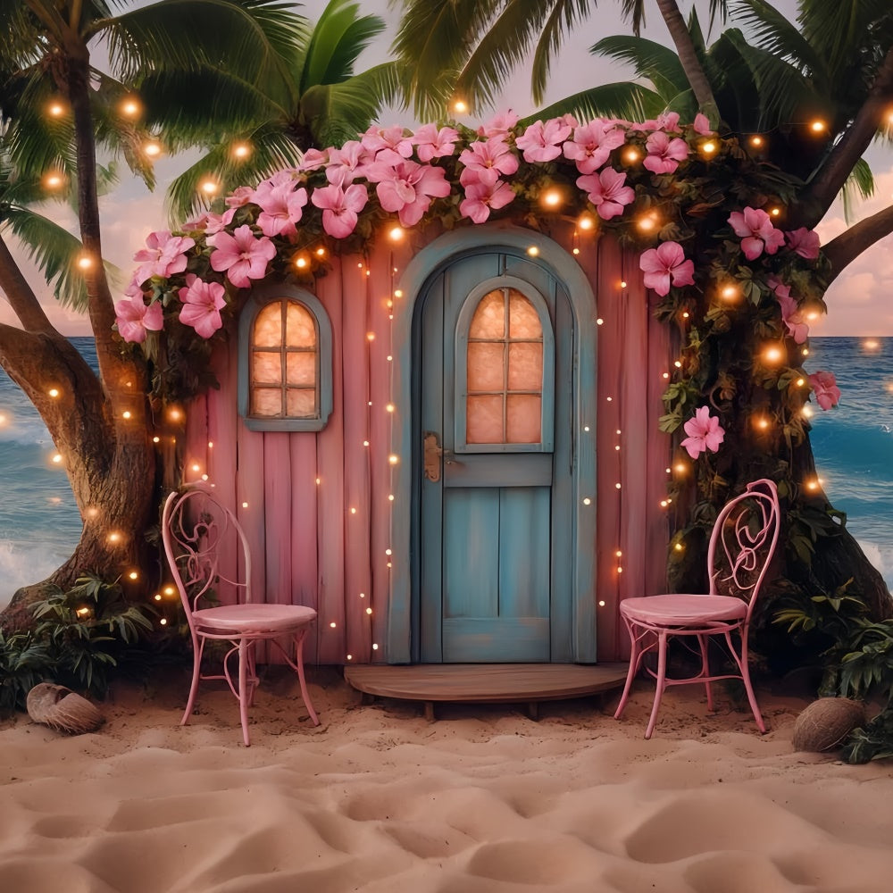 Tropical Photo Backdrop Flower Cottage Summer Backdrop CSH5-92