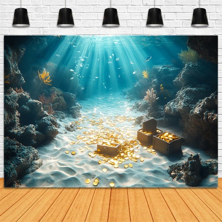 Underwater Backdrop Coral Coins Magical Summer Backdrop CSH5-95