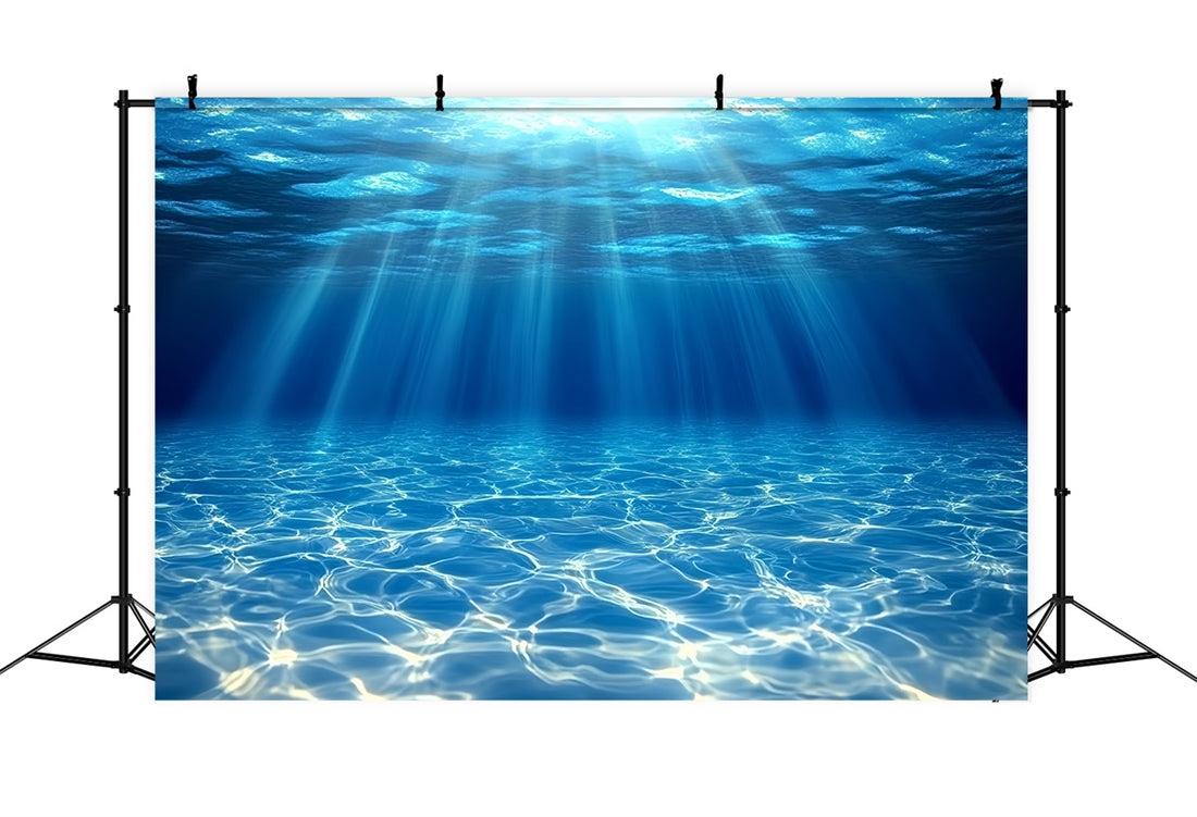 Underwater Backdrop Blue Ocean Light Rays Summer Backdrops CSH5-96