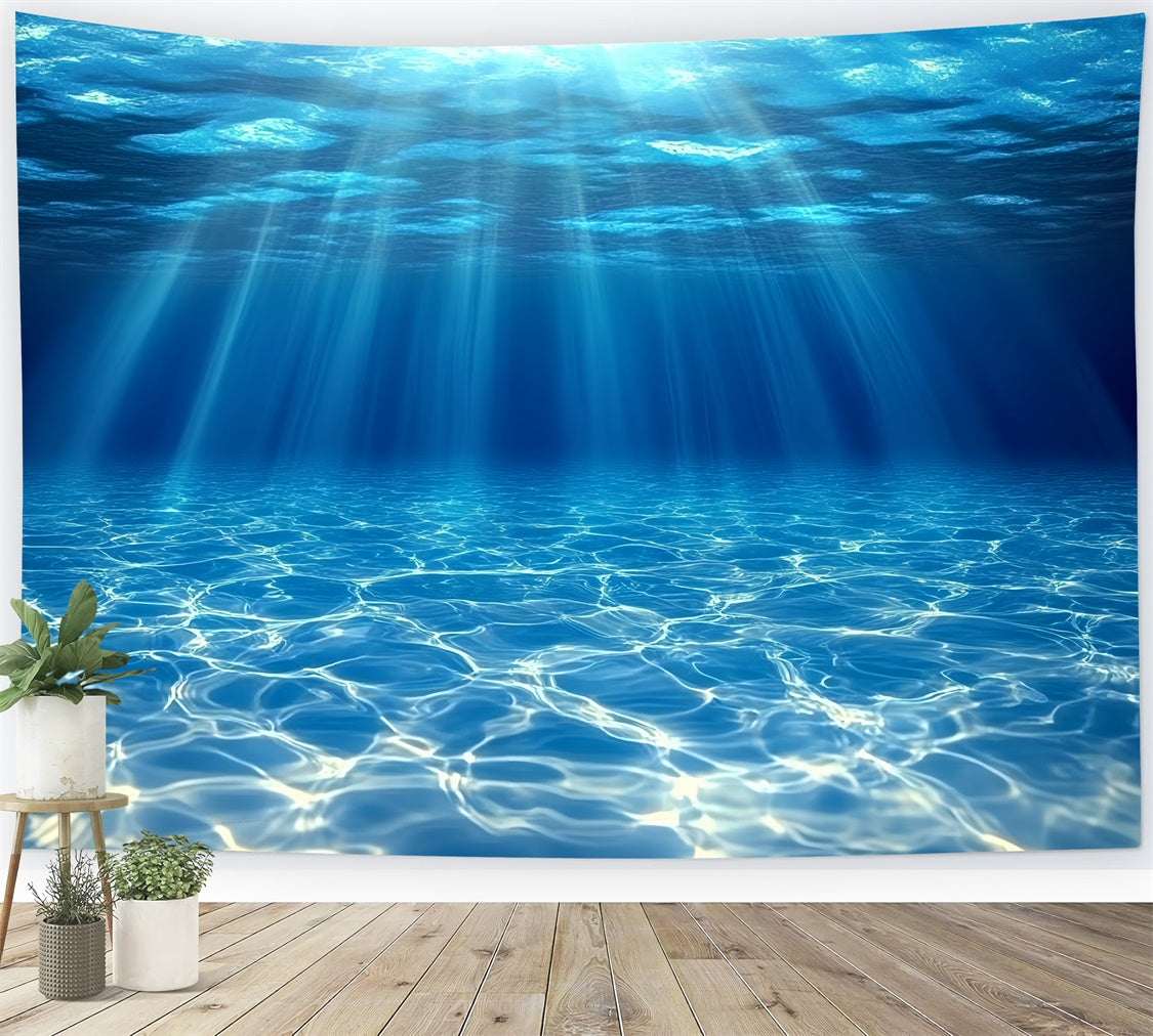 Underwater Backdrop Blue Ocean Light Rays Summer Backdrops CSH5-96