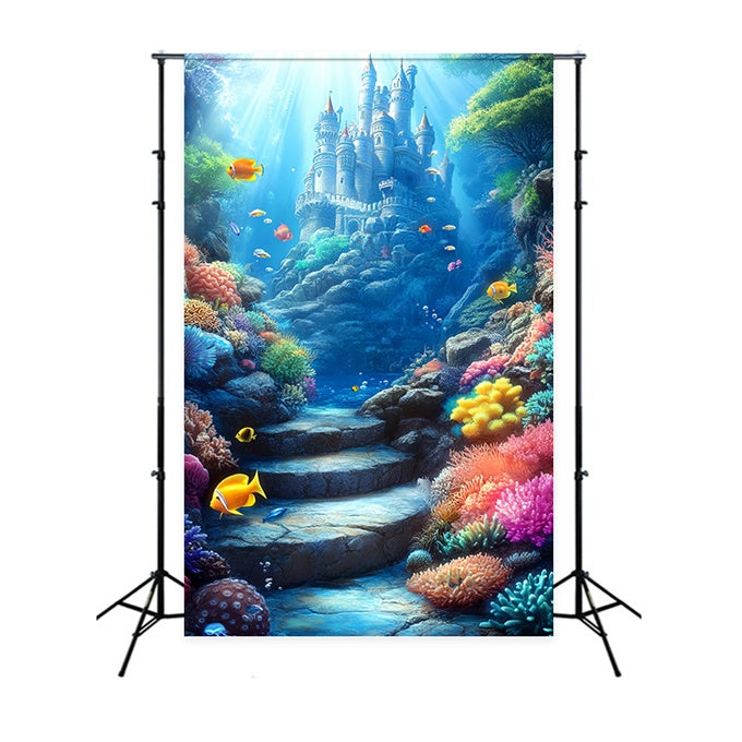 Underwater Backdrop Ocean Palace Magical Summer Backdrop CSH5-99