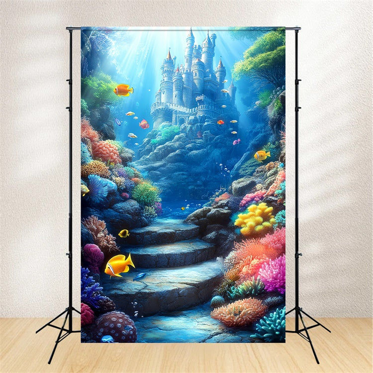 Underwater Backdrop Ocean Palace Magical Summer Backdrop CSH5-99