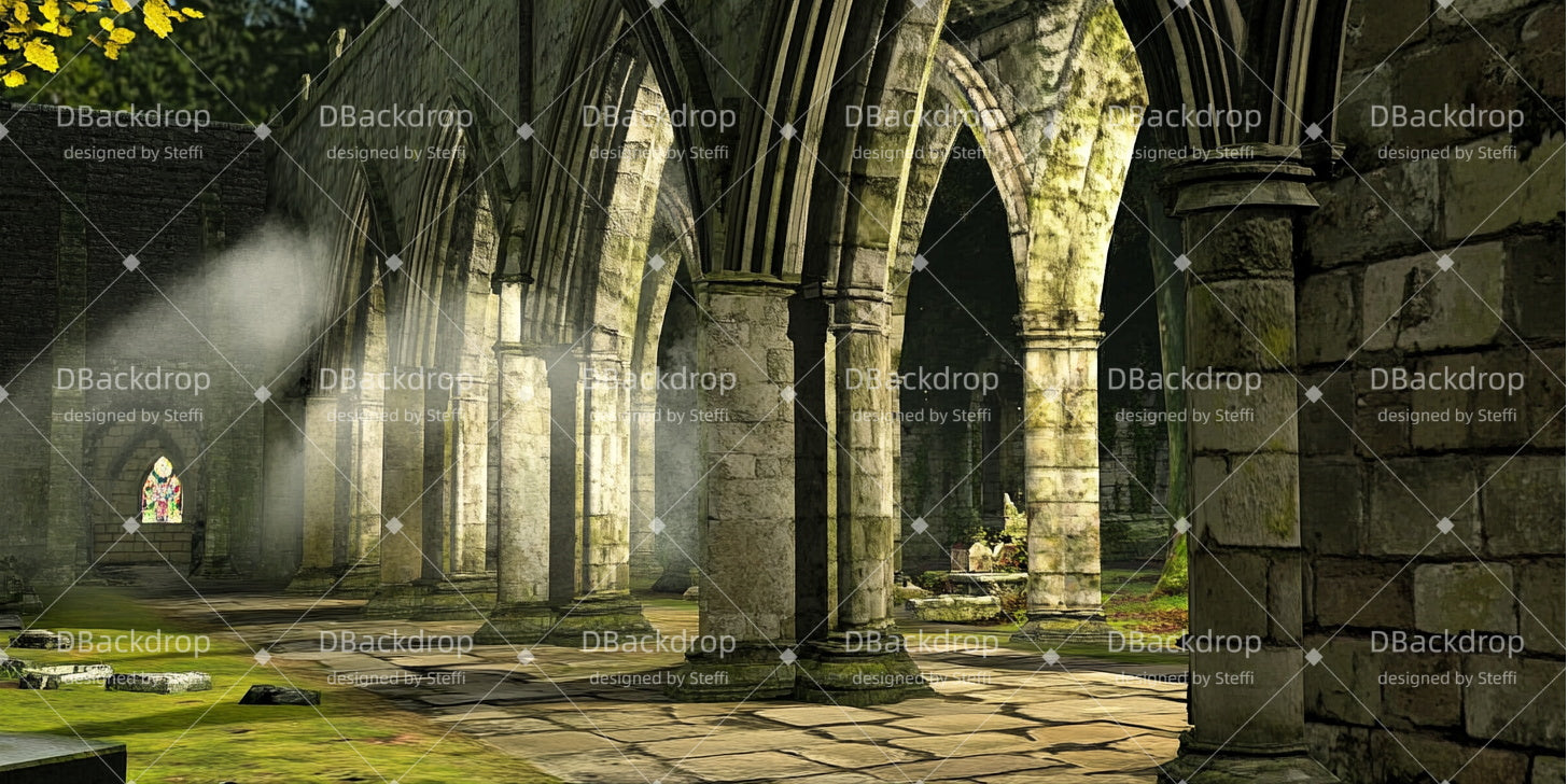 Church Stage Backdrops Monastery Corner Theater Backdrop CSH510-T108