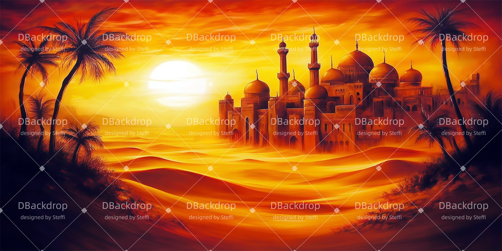Large Stage Backdrops Arabian Sunset Theater Backdrop CSH510-T17