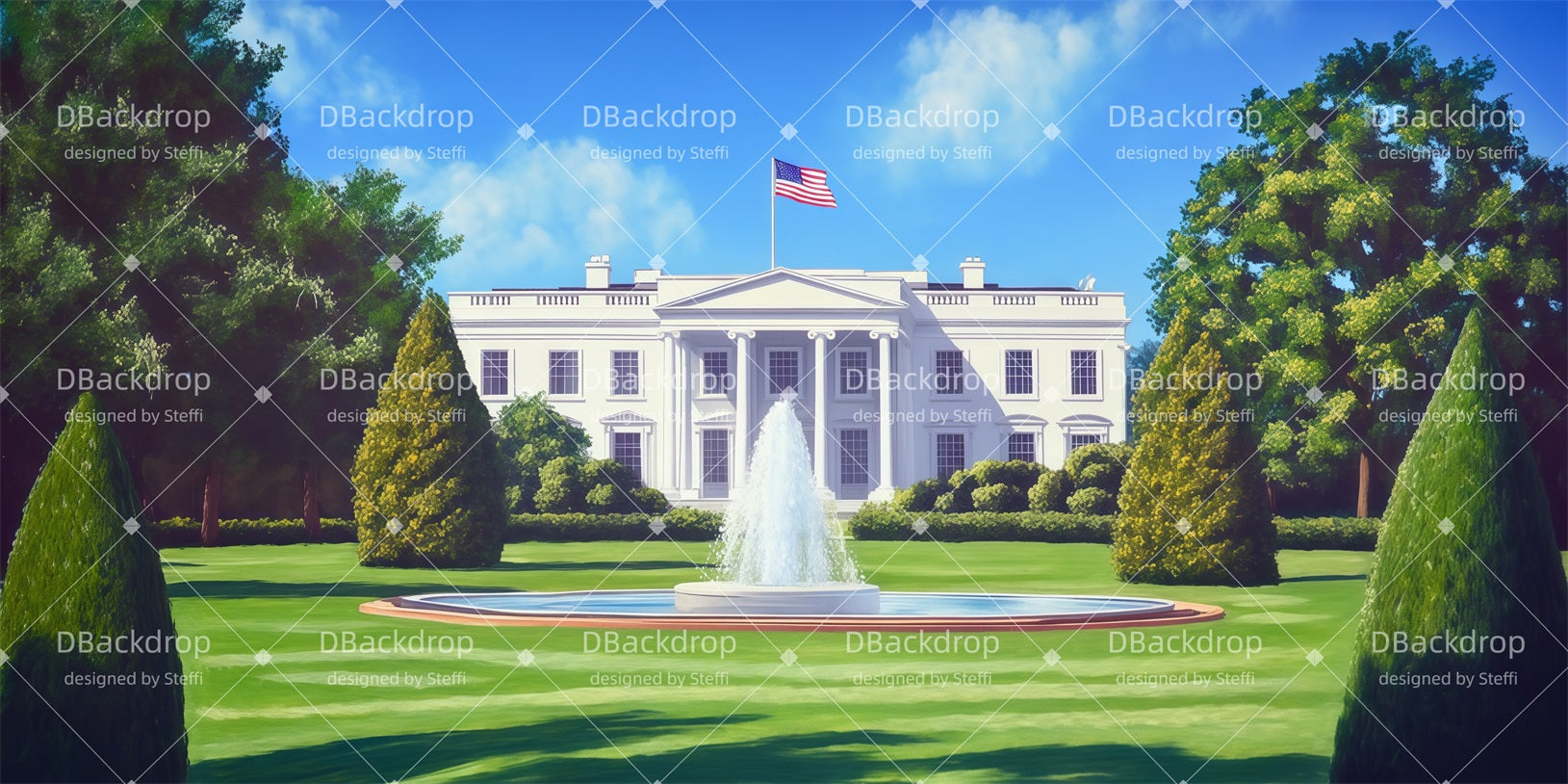 Stage Backdrop White House Garden Dance Stage Backdrop CSH510-T33