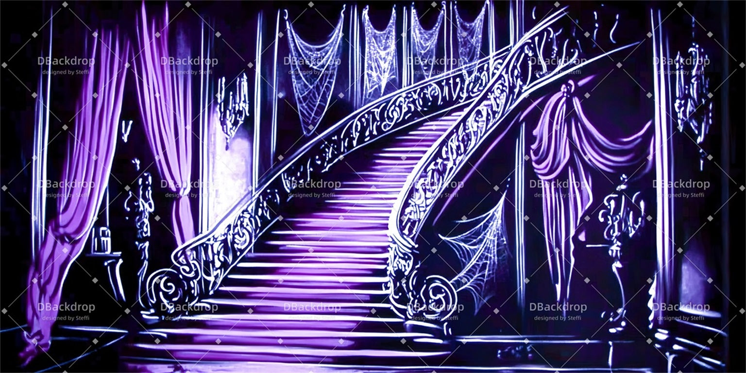 Theater Backdrops Haunted Stairs Dance Stage Backdrop CSH510-T4