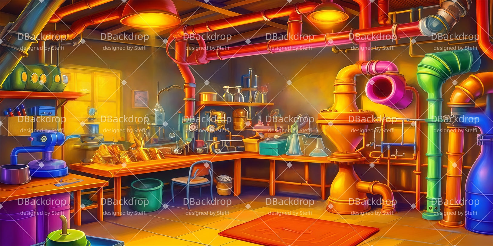 Theater Backdrops Fizzy Lifting Drink Room School Play Backdrop CSH510