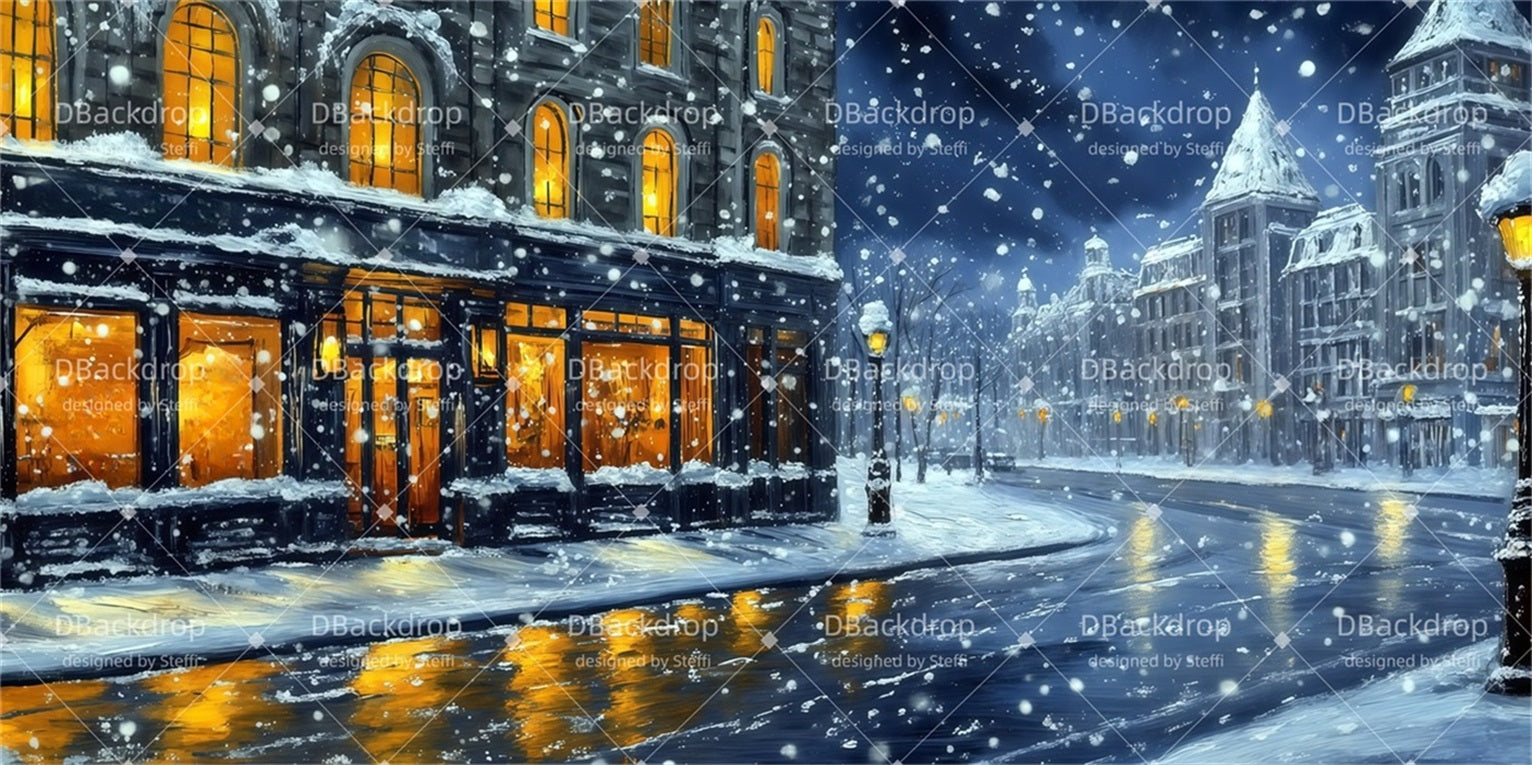 Christmas Stage Backdrops Winter London Theater Backdrops CSH510-T71