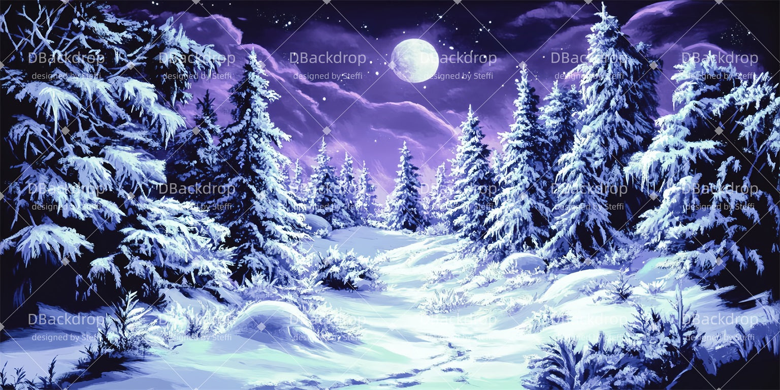 Forest Stage Backdrop Moonlit Forest Theater Backdrop CSH511-T42
