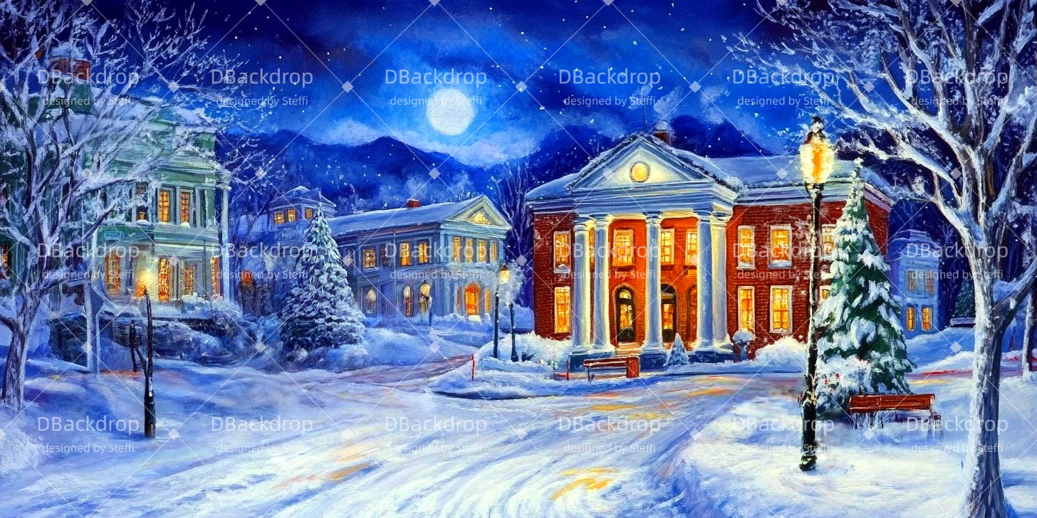 Christmas Stage Backdrops Winter Village Theater Backdrop CSH511-T47