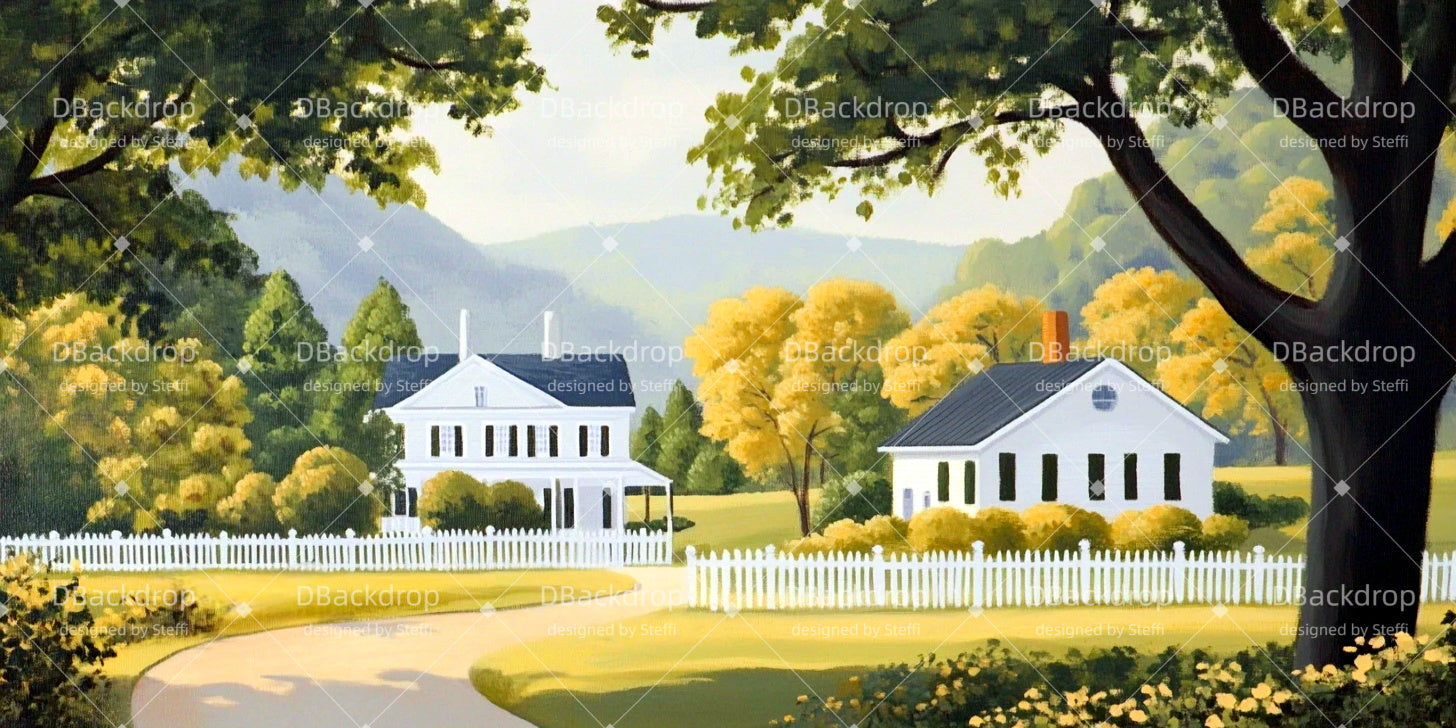 Theater Backdrop Small Town of Bomont Stage Backdrop Ideas CSH511-T52