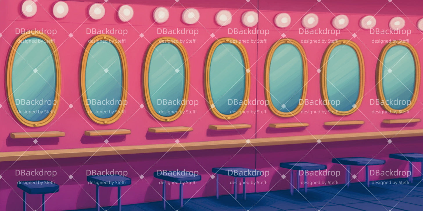 Stage Backdrop Colorful Makeup School Backdrop For Theater Play CSH511-T60