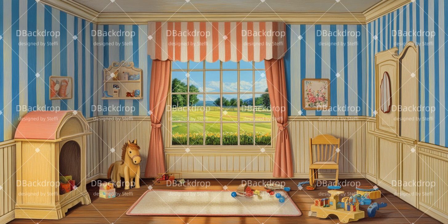 Theater Stage Backdrop Kid's Room School Play Backdrops CSH511-T6
