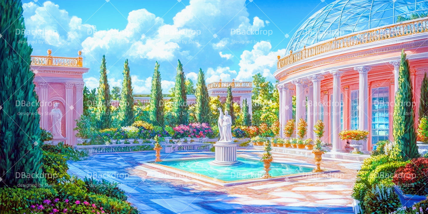 Stage Backdrop Mediterranean Courtyard Theater Backdrops For Sale CSH511-T88