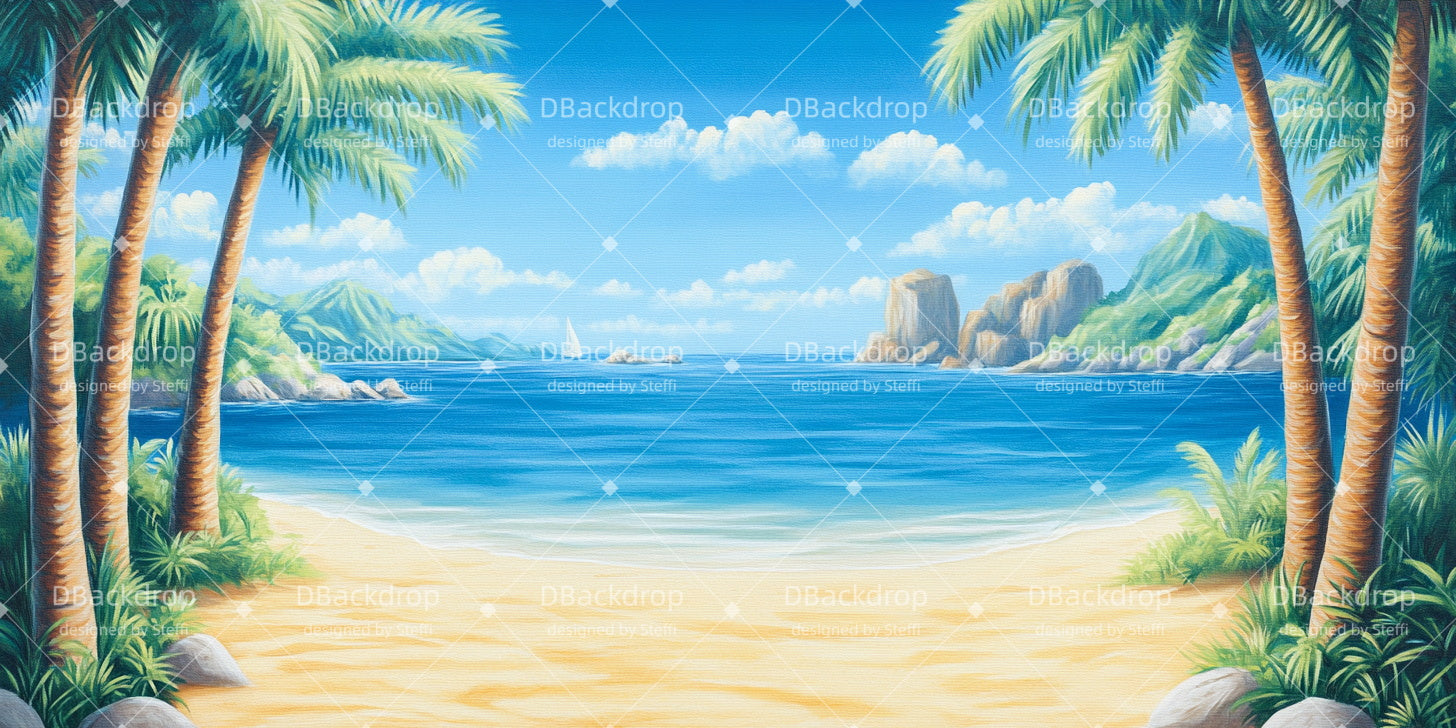 Stage Scenery Backdrops Tropical Beach Theater Backdrops CSH511-T9