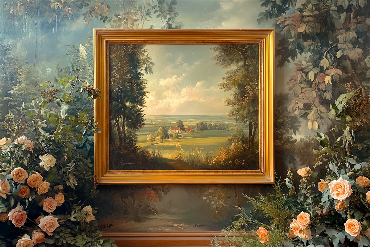 Backdrop Vintage Golden Frame Garden View Backdrop CSH57-100