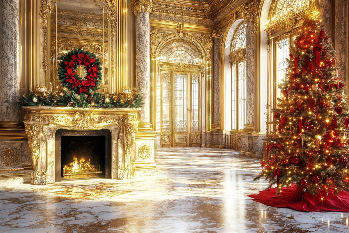 Vintage Christmas Backdrop Opulent Royal Palace Backdrop CSH57-103