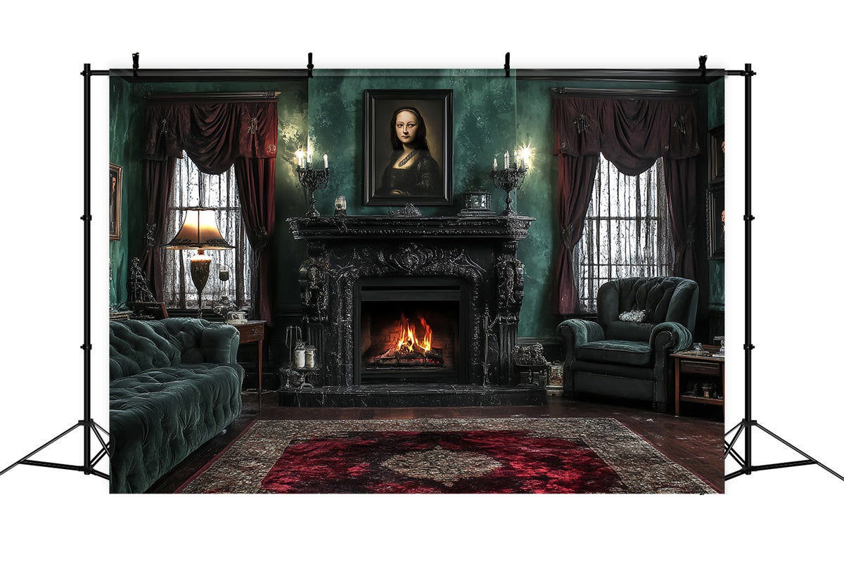 Victorian Backdrops Emerald Fireside Manor Vintage Backdrops CSH57-105