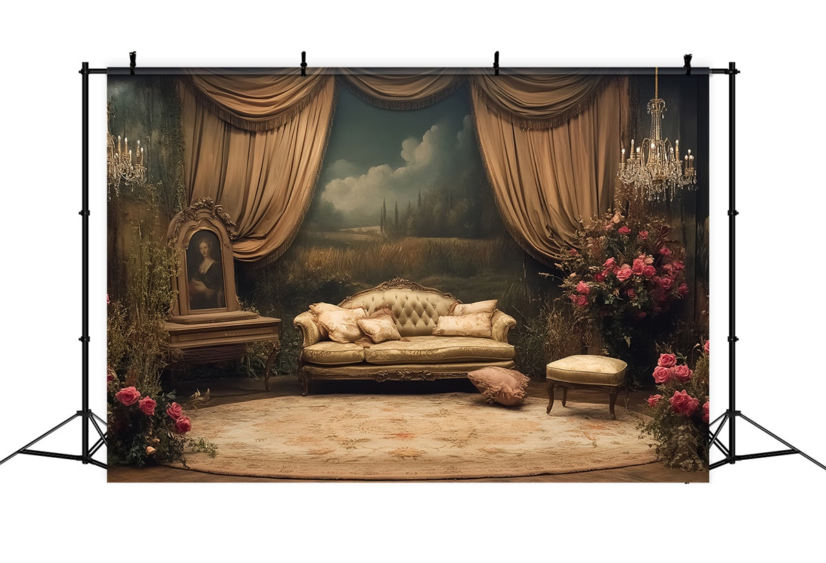 Vintage Backdrops Rustic Elegance Parlor Victorian Backdrops CSH57-106