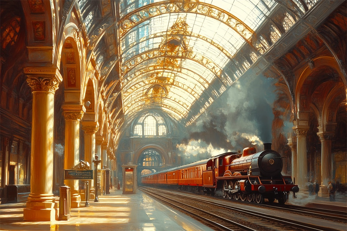 Victorian Backdrop Golden Hour Station Vintage Backdrops CSH57-107