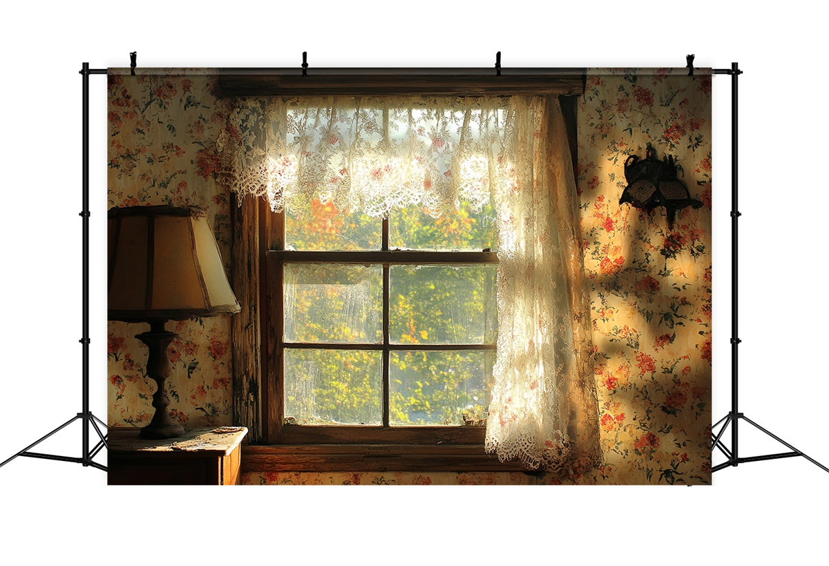 Vintage Studio Backdrop Lace Afternoon Window Backdrop CSH57-117