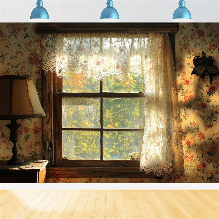 Vintage Studio Backdrop Lace Afternoon Window Backdrop CSH57-117
