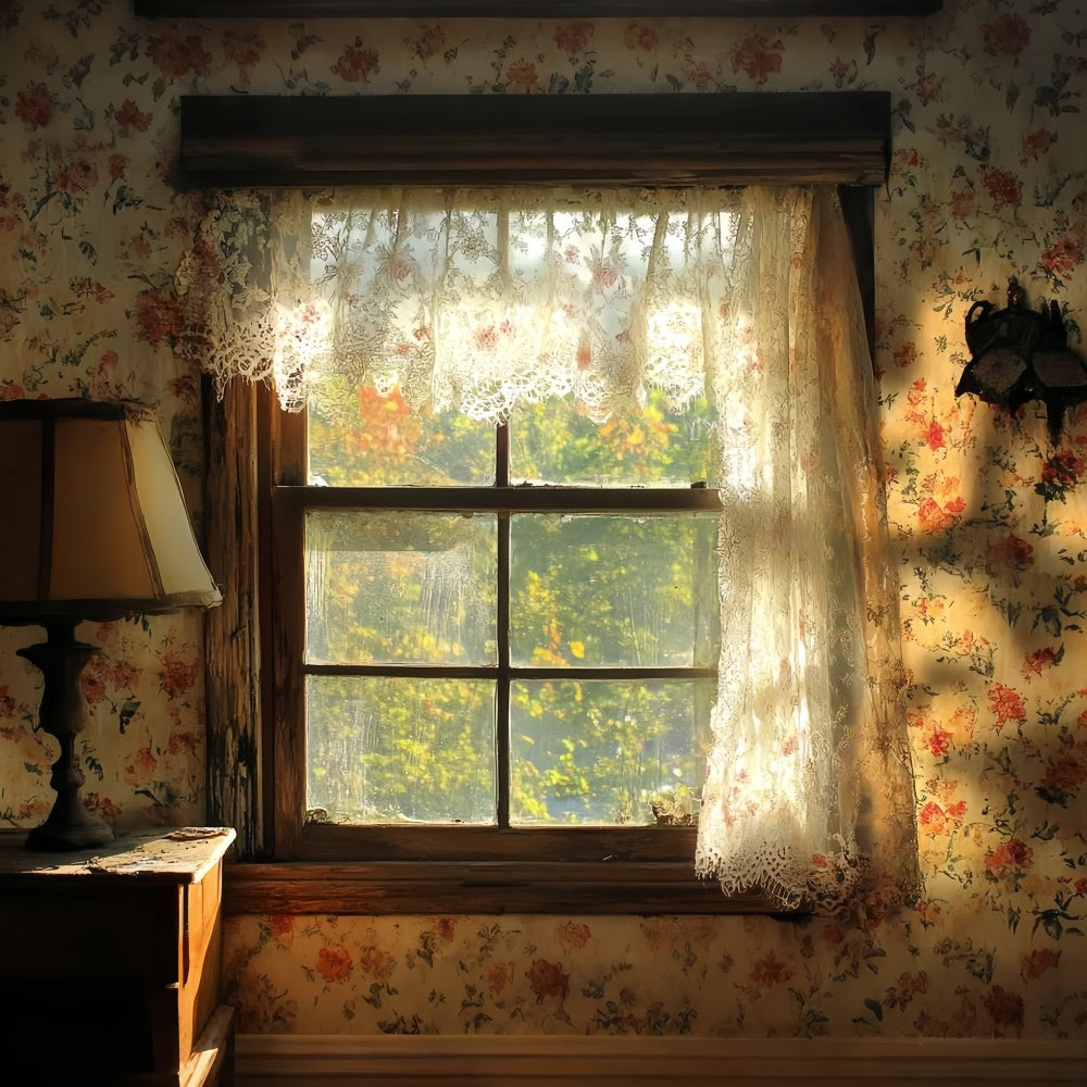 Vintage Studio Backdrop Lace Afternoon Window Backdrop CSH57-117