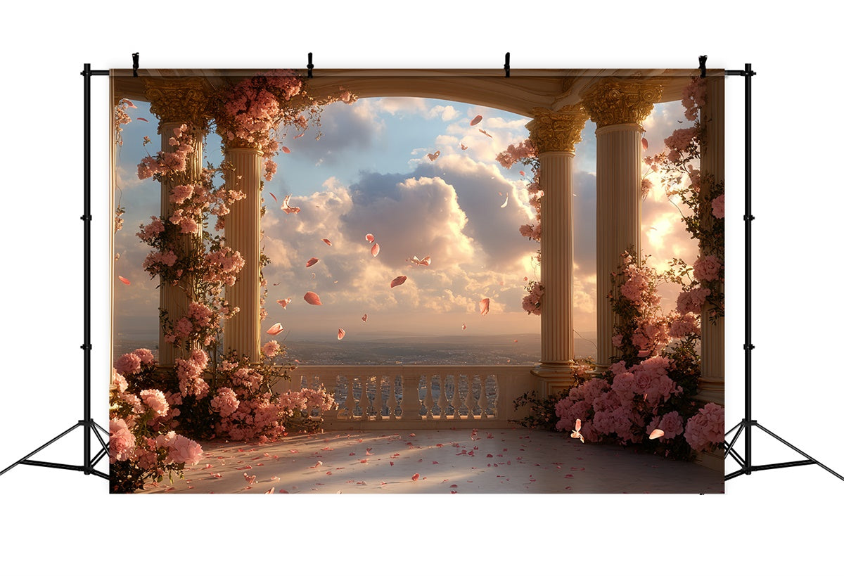 Baroque Backdrop Petal Skies Balcony Vintage Studio Backdrop CSH57-120