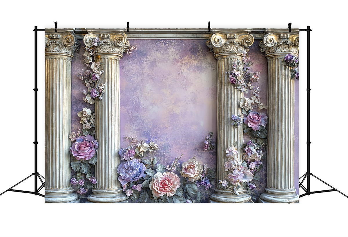 Vintage Wall Backdrop Floral Pillar Victorian Backdrops CSH57-126