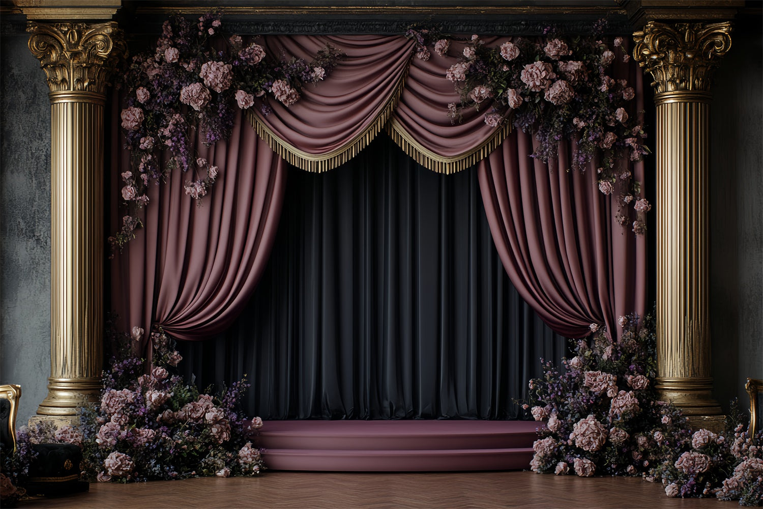 Victorian Backdrops Floral Elegant Stage Vintage Backdrop CSH57-132