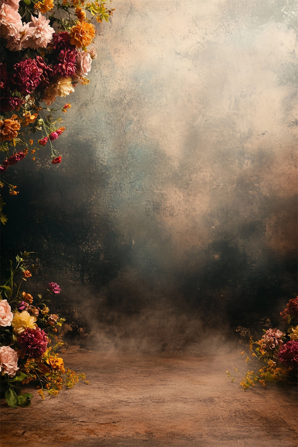 Vintage Wall Backdrop Warm Romance Bloom Backdrop CSH57-136