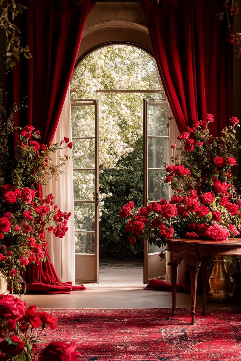 Vintage Photography Backdrop Rose Arch Romance Backdrop CSH57-139