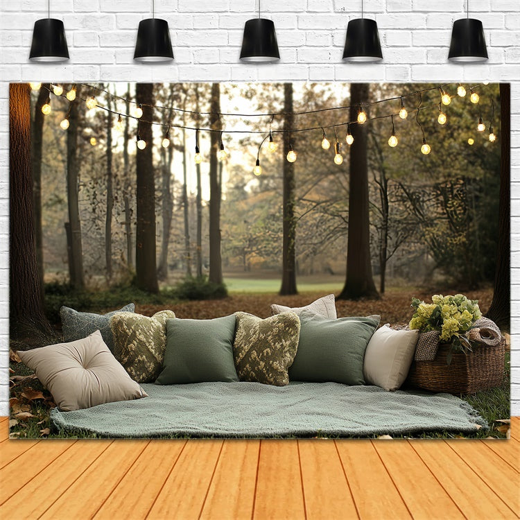 Photo Backdrop Forest Twilight Picnic Setup Backdrop CSH57-165