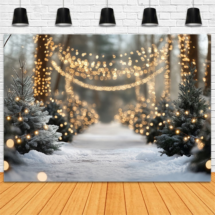 Snow Forest Backdrop Sparkle Winter Walk Backdrop CSH57-169