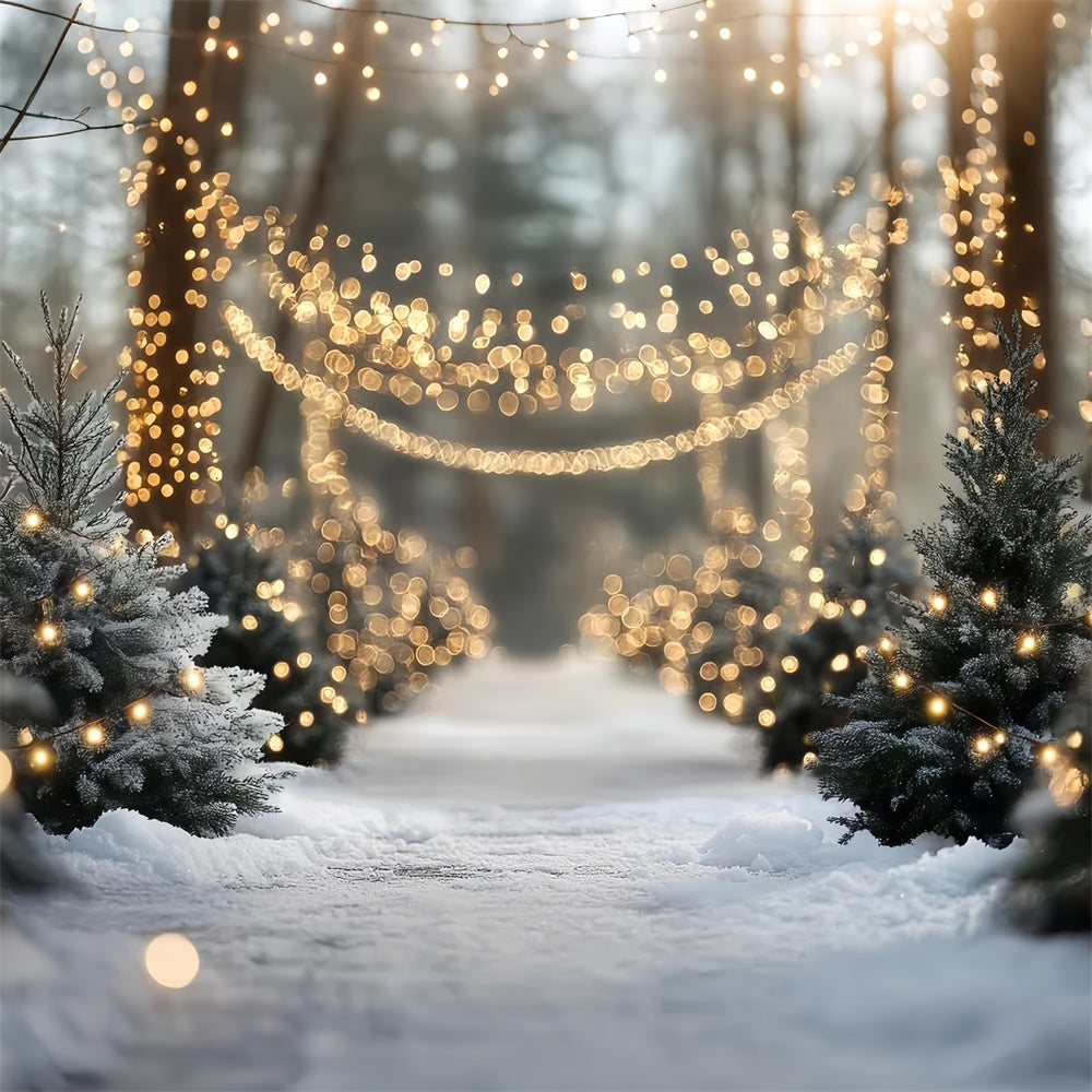 Snow Forest Backdrop Sparkle Winter Walk Backdrop CSH57-169